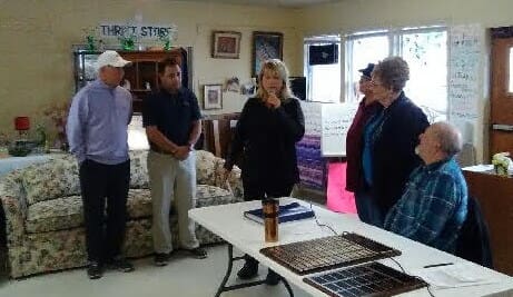 Senior Center check Pictured here are Bob Hyer, Patrick Arapollo, Chana Hyer, Margy Nickelson, Suzi Collins and Bob Heaton.